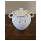 Ceramic Jar with Blue Floral Design