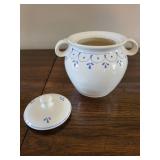 Ceramic Jar with Blue Floral Design