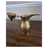 Engraved Brass Coffee Pot