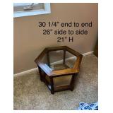 Hexagonal Wooden Side Table