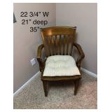 Solid Wood Vintage Armchair with Cushion