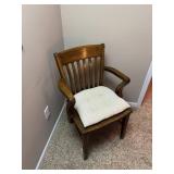 Solid Wood Vintage Armchair with Cushion