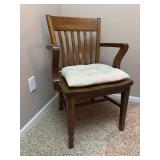 Solid Wood Vintage Armchair with Cushion