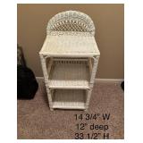 White Wicker Shelf Unit 3-Tier