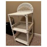 White Wicker Shelf Unit 3-Tier