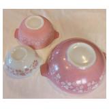 Vintage Pyrex Pink Mixing Bowl Set