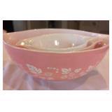 Vintage Pyrex Pink Mixing Bowl Set