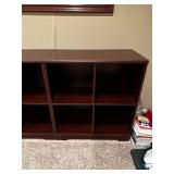 Pair of Dark Wood Cubby Shelf Unit