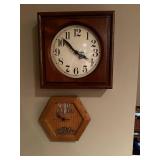 Set of 2 Vintage Wall Clocks