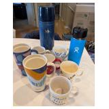 Assorted Mugs and Thermos Set