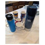 Assorted Mugs and Thermos Set