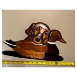 Wooden Dog and Duck Wall Art