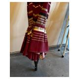 Striped Patio Umbrella Maroon Outdoor