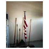 Garden Tool Set with Flag Display