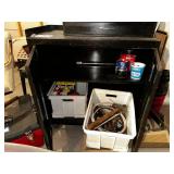 Black Metal Storage Cabinet with Tools