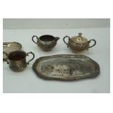 Vintage cups, saucer, plates (silver plate)