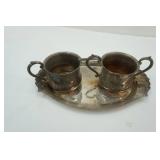 Vintage cups, saucer, plates (silver plate)
