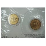 2 coins Never Circulated 2007 Presidential 1-Washington