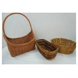 Wicker Basket Lot 3ct