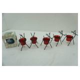 Iron Reindeer Votive Candle Holders & Vintage Ornament