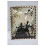 Vintage silhouette convex glass picture