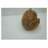 Hawaii carved coconut coin bank 9" tall