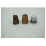 3 vintage thimbles
