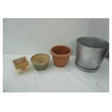 planters: 2 stone, 2 plastic