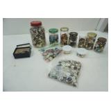 Vintage jars of buttons