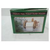 Fishing reel toilet paper holder