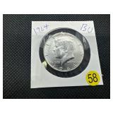 1964 90% Silver BU Kennedy Half Dollar --  Great Mint Luster!