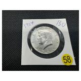 1964 90% Silver BU Kennedy Half Dollar --  Great Mint Luster!