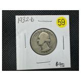 Key Date 1932-D Washington Silver Quarter -  Key to Washington Quarter Set! - PCGS Price for a G-4 is $80.00