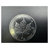 2009 BU Canadian 1 Oz. .9999 Silver Maple Leaf Coin