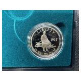 1995 Civil War Proof Commem Silver Dollar and Clad Half Dollar Mint Package with COA - Greysheet Wholesale value is $52.00