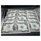 Ten Uncirculated Consecutive Serial Numbered $2.00 Bills