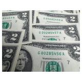 Ten Uncirculated Consecutive Serial Numbered $2.00 Bills