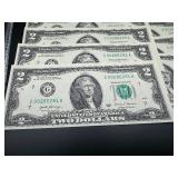 Seven Uncirculated Consecutive Serial Numbered $2.00 Bills