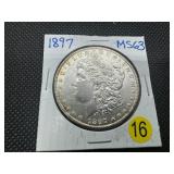 1897 Morgan Silver Dollar Marked MS63 When Purchased