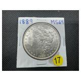 1889 Morgan Silver Dollar Marked MS64 When Purchased