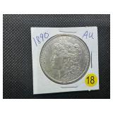 1890 Morgan Silver Dollar Marked AU When Purchased