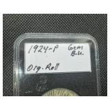 1924 Peace Dollar Marked Gem BU From Original Roll When Purchased