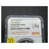 2019-S  ANA Releases Proof 1  Oz. Silver American Eagle NGC Ultra Cameo PF69  - NGC Price Guide $100