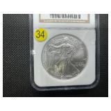 2001 1 Oz. Silver American Eagle NGC MS69 -  NGC Price Guide $65