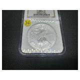 2001 1 Oz. Silver American Eagle NGC MS69 -  NGC Price Guide $65