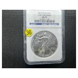 2010 1 Oz. Early Releases Silver American Eagle NGC MS70 - Perfect Graded Coin! -  NGC Price Guide $60