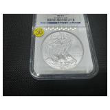 2010 1 Oz. Early Releases Silver American Eagle NGC MS70 - Perfect Graded Coin! -  NGC Price Guide $60