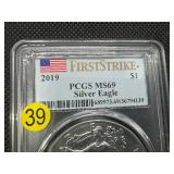 2019 1 Oz. Silver American Eagle PCGS MS69
