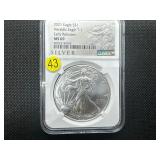 2021 Type 1 Oz. Early Releases Silver American Eagle NGC MS69