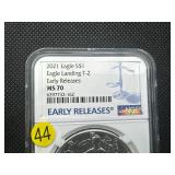 2021 Type 2 Early Releases 1 Oz. Silver American Eagle NGC MS70 - Perfect Graded Coin! -  NGC Price Guide $65